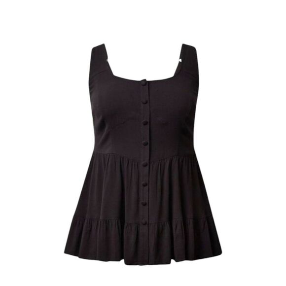 TORRID BLACK FIT & FLARE Rayon Slub Corset Tank Top Size 4X - Picture 2 of 10